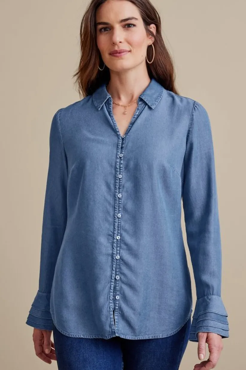 Soft Surroundings Sonnet Tencel™ Shirt Chambray Clearance