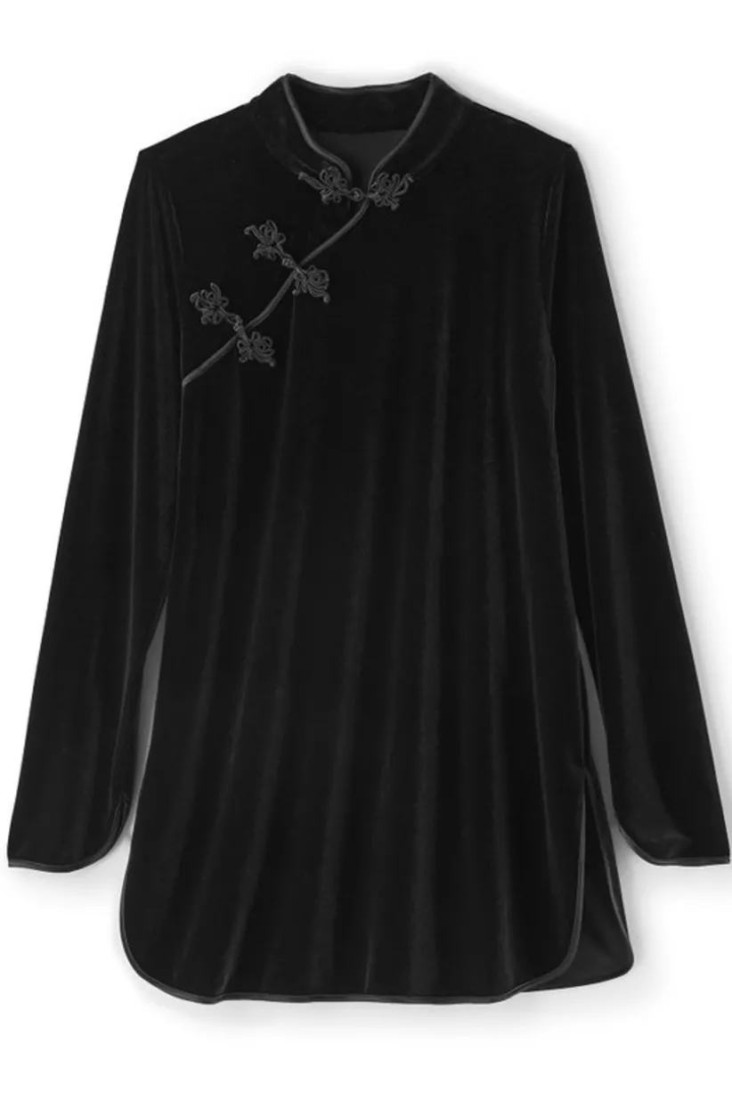 Soft Surroundings Tai Velvet Tunic Black Cheap