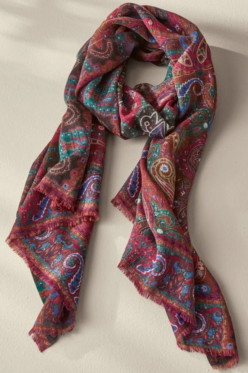 Soft Surroundings Tamara Paisley Scarf Multi Best Sale