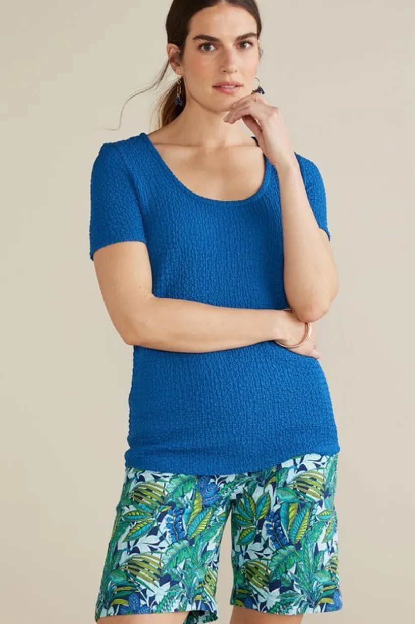 Soft Surroundings Ursula Knit Tee Sapphire Hot