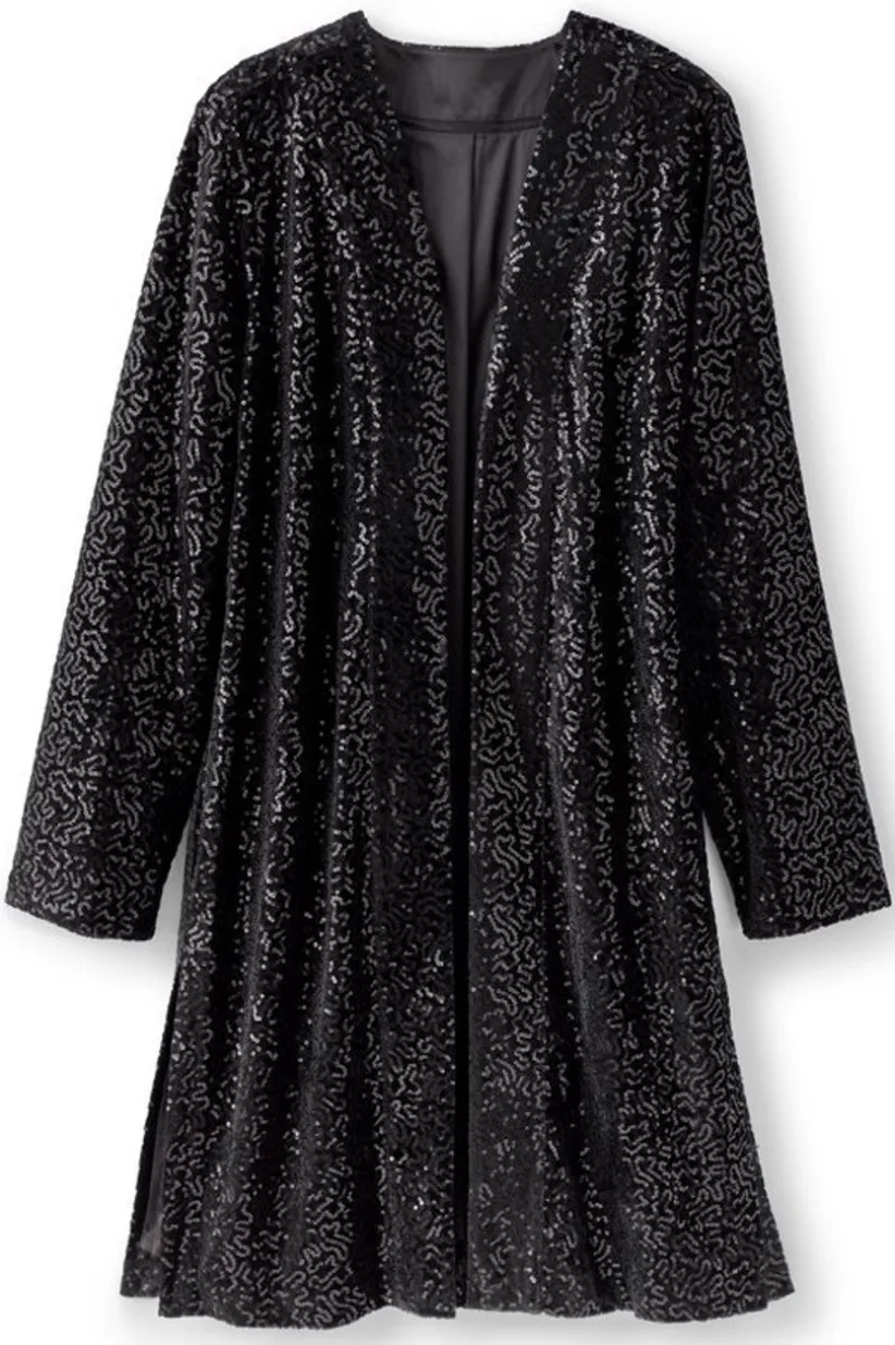 Soft Surroundings Valetta Sequin Topper BlackSequins Best