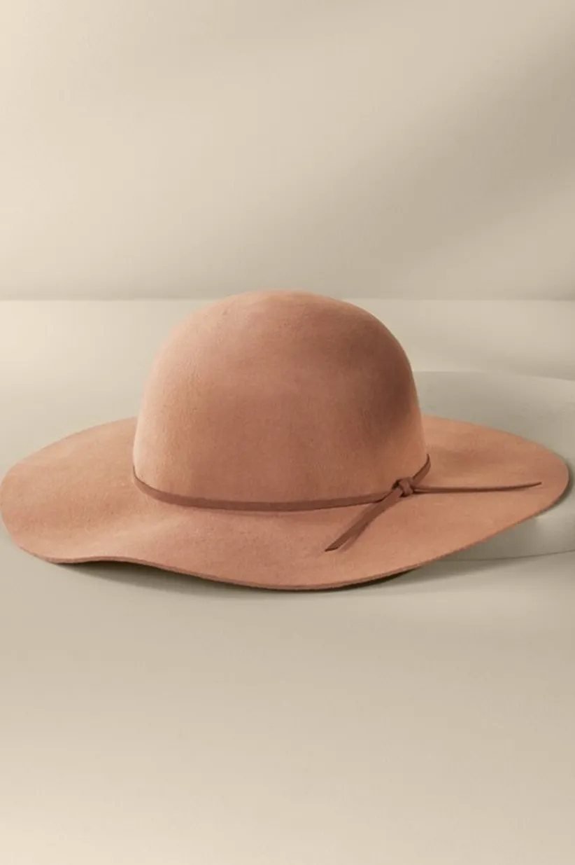 Soft Surroundings Westie Wool Floppy Hat Camel Clearance