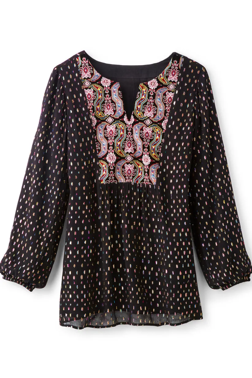 Soft Surroundings Wynn Shimmer Tunic Black Fashion